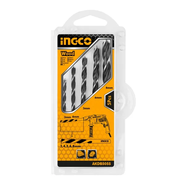 Bộ 5 mũi khoan gỗ INGCO AKDB5055