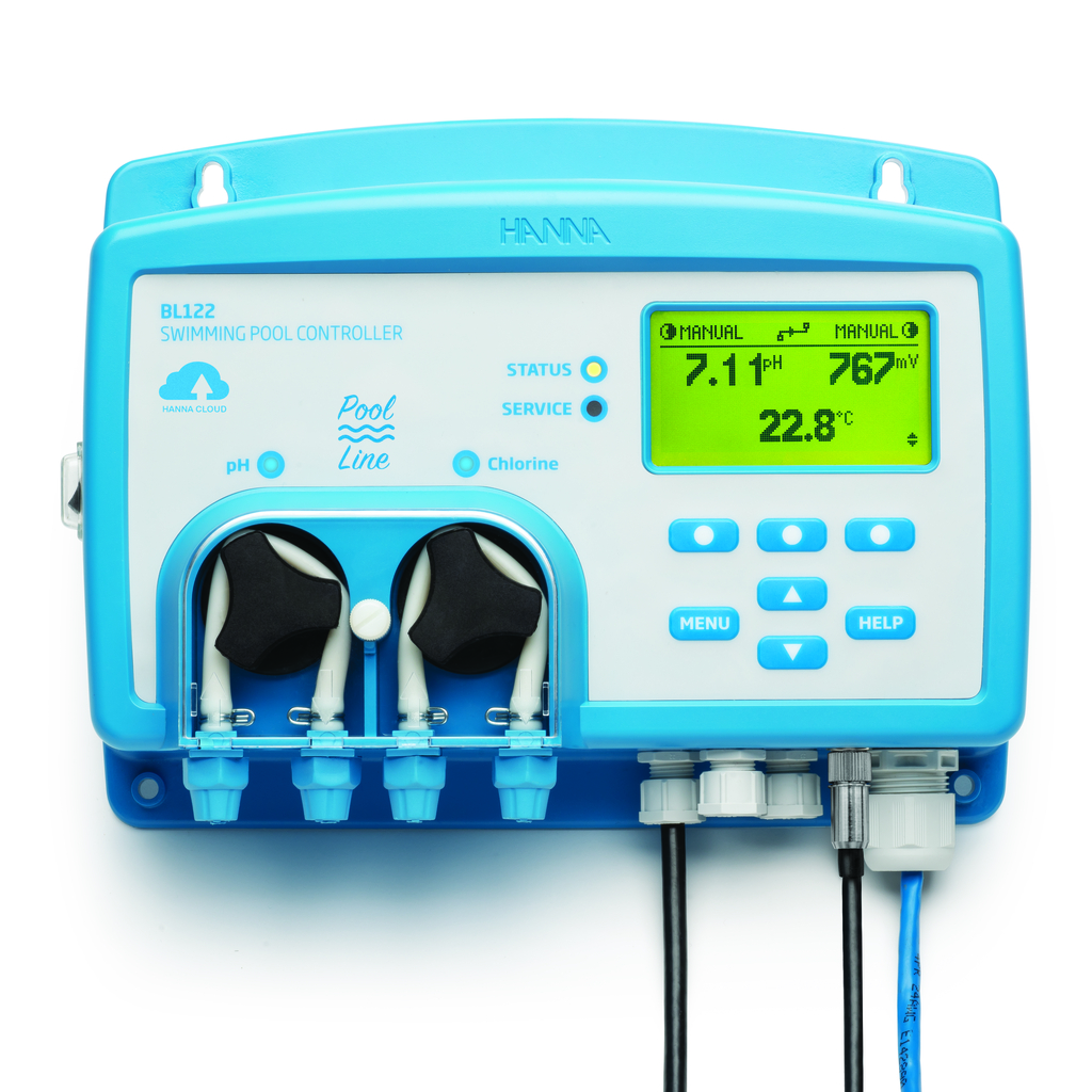 Bộ điều khiển pH/ORP trong bể bơi Hanna BL122-10 (kết hợp bơm)