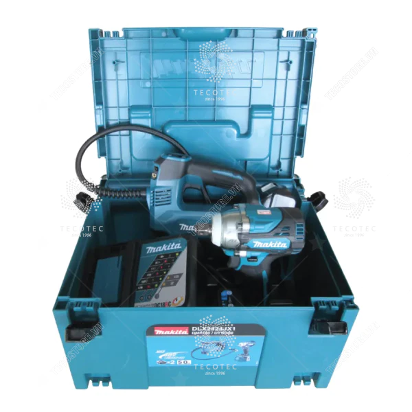 Bộ máy bơm hơi và máy siết bu lông dùng pin Makita DLX2424JX1
