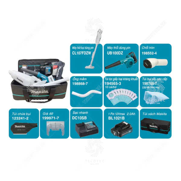 Bộ máy hút thổi bụi dùng pin Makita DLX246SAX2