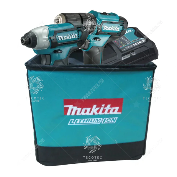Bộ máy khoan búa vặn vít và máy vặn vít dùng pin Makita CLX228S