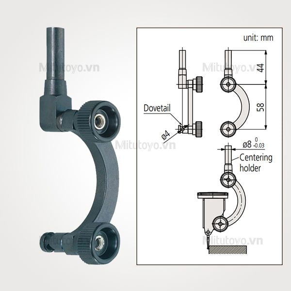 Gá kẹp (trung tâm) đồng hồ so Mitutoyo