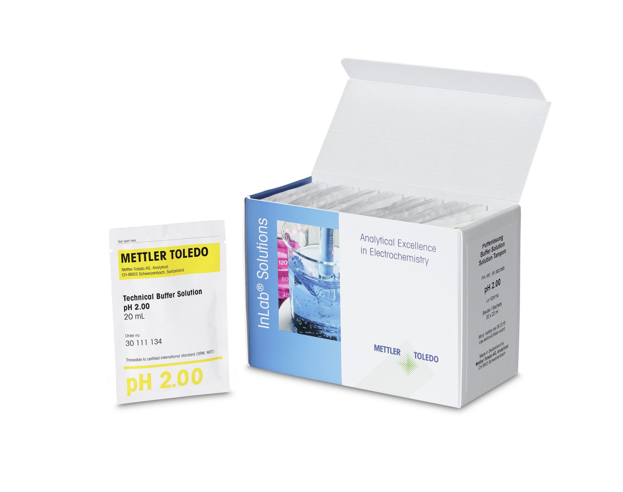 Gói dung đệm pH 2.00 30x20mL Mettler Toledo 30111134