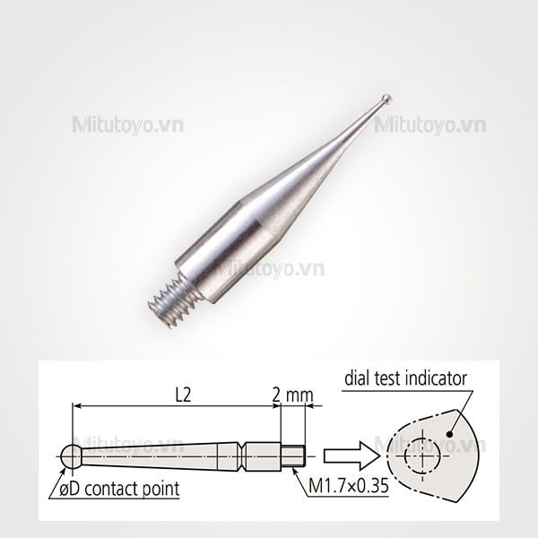 Kim đo đồng hồ so chân gập Mitutoyo ø 0.5mm