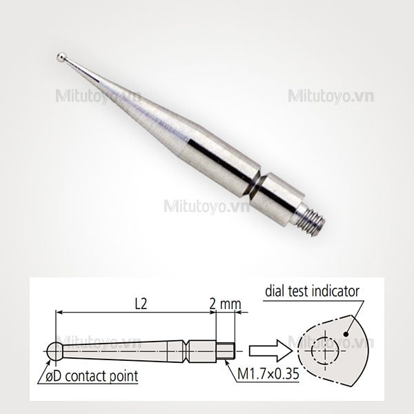 Kim đo đồng hồ so chân gập Mitutoyo ø 0.75mm