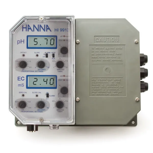 Màn hình điều khiển kép pH/EC treo tường Hanna HI9913