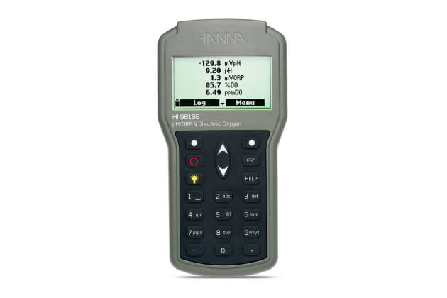 Máy đo nhiệt độ/pH/ORP/Oxy hòa tan/Áp xuất chuyên nghiệp Hanna HI98196