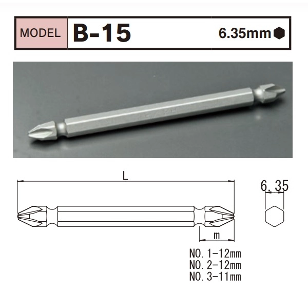 Mũi vặn vít 2 đầu 4 cạnh BiX B-15
