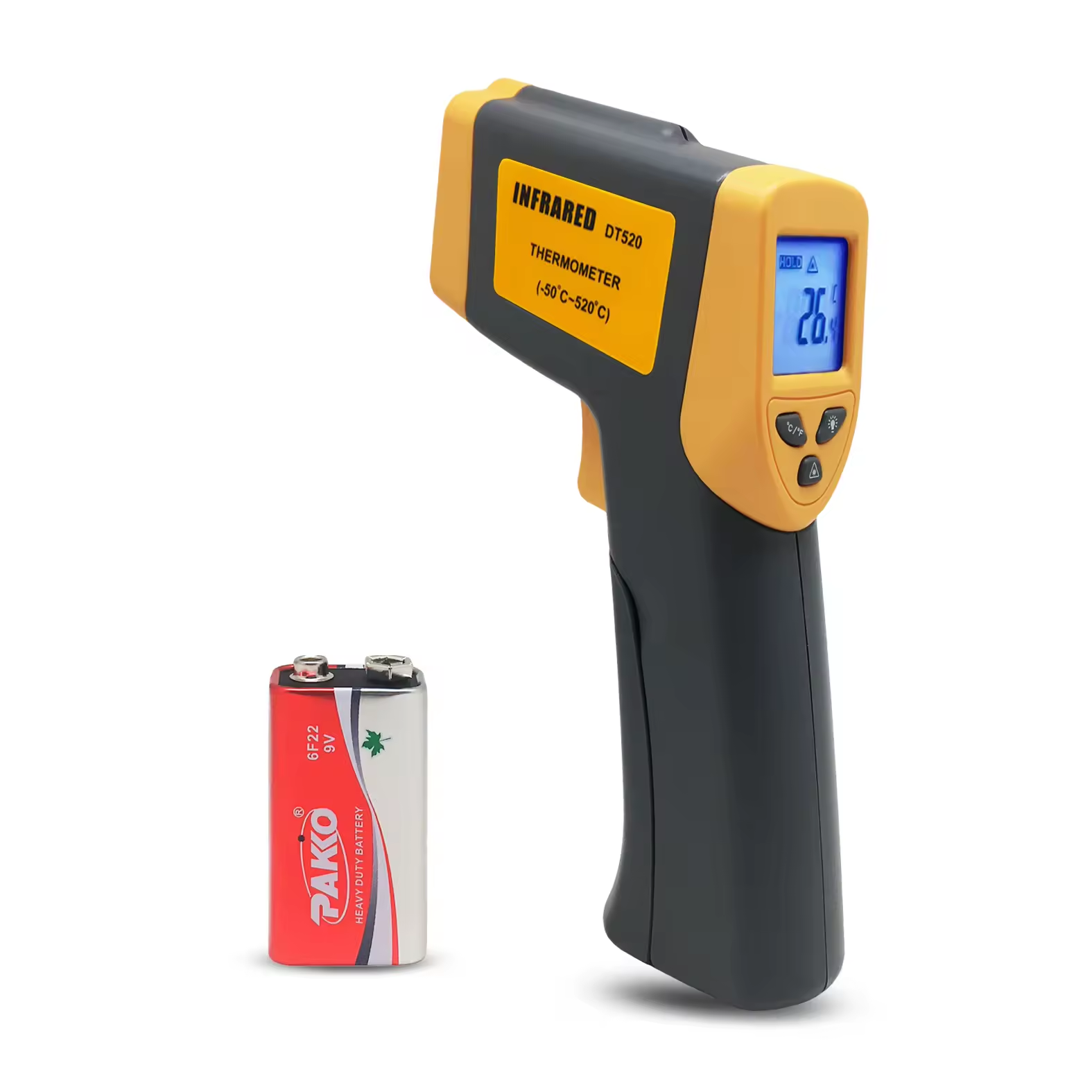 Nhiệt kế hồng ngoại hồng ngoại kỹ thuật số đo nhiệt độ DT520