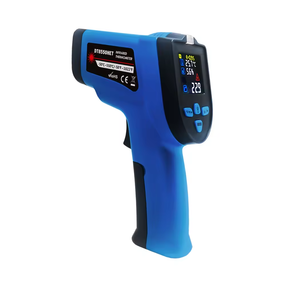 nhiệt kế hồng ngoại laser kiểm tra với laser kép và cặp nhiệt điện loại K