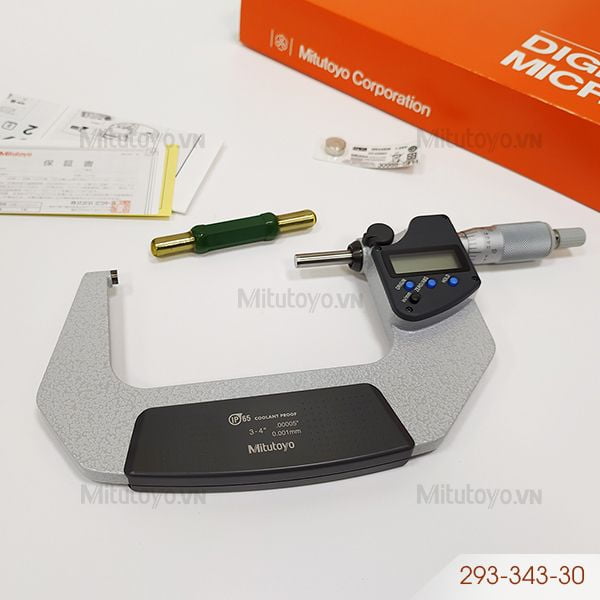Panme điện tử đo ngoài Mitutoyo 293-343-30 (75 – 100mm / 3-4'')