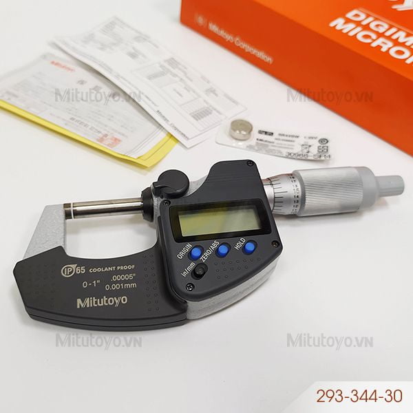 Panme điện tử đo ngoài Mitutoyo 293-344-30 (0-25mm/0-1'')