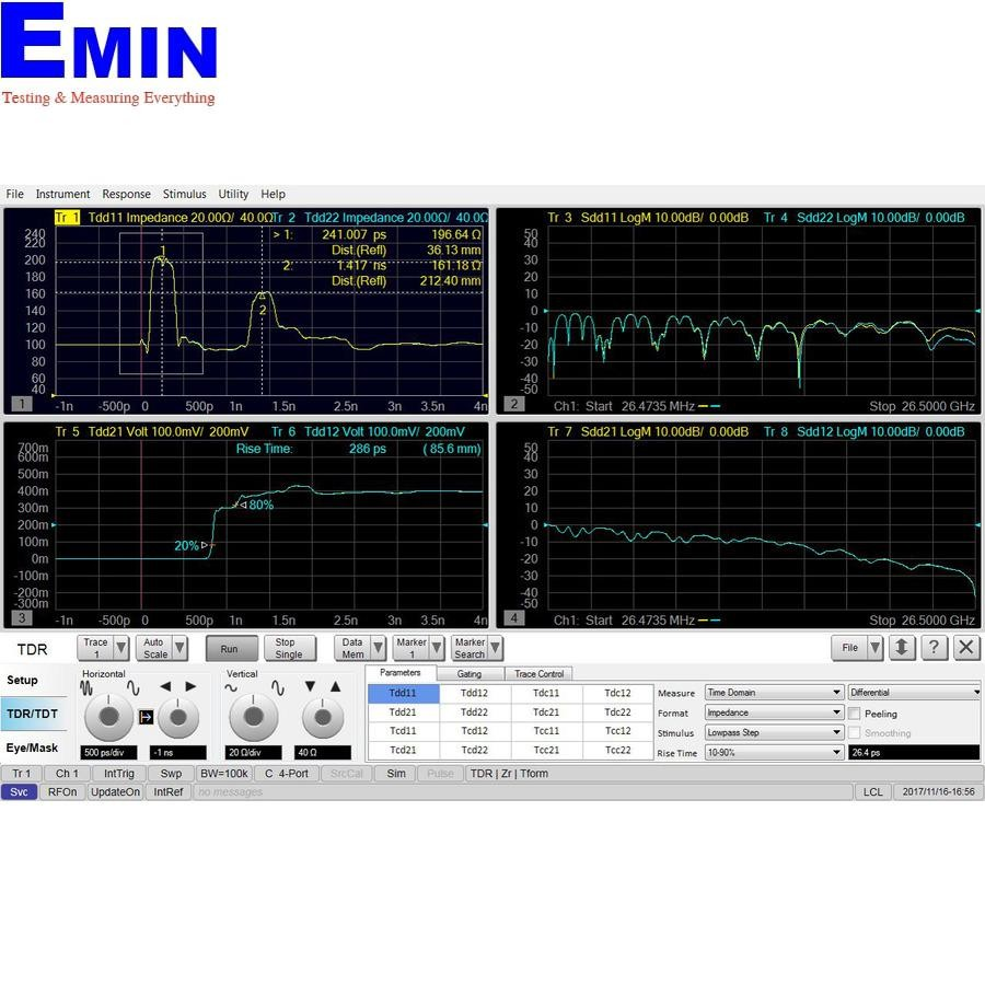 Phần mềm phân tích miền thời gian với TDR KEYSIGHT S97011B
