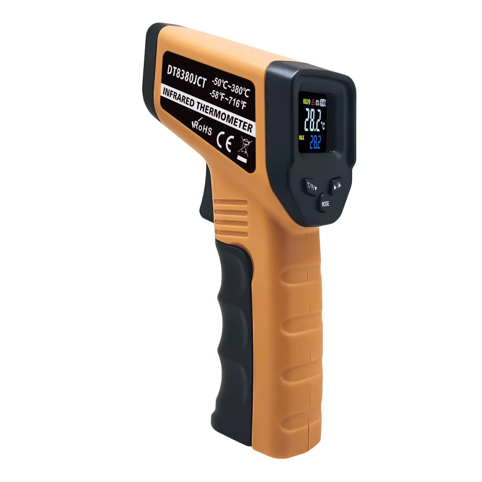 Súng nhiệt độ kỹ thuật số Nhiệt kế laser công nghiệp DT8380JC