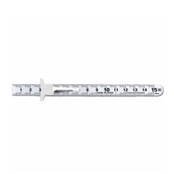 Thước lá inox mạ nhũ bạc 150mm Niigata Seiki SVC_15KD