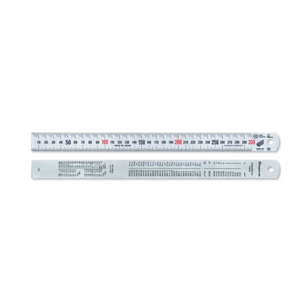 Thước lá inox mạ nhũ bạc vạch kaidan Niigata Seiki SV-300KD