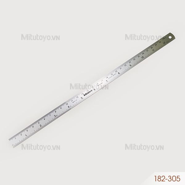 Thước lá thép Mitutoyo 182-305 (0-300mm/12'') rộng 15mm
